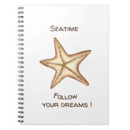 Caderno Espiral Siga seus sonhos aquarela Seatime Estrela do Mar