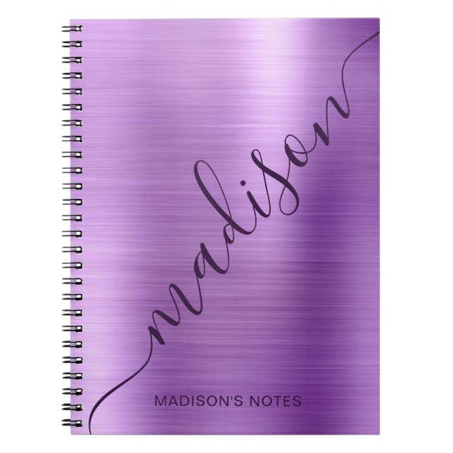 Caderno Espiral Sigla Girly Modern Purple Metal Monographic (Frente)