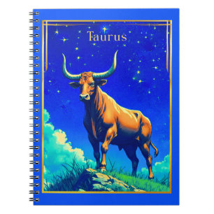 Caderno Espiral Signo do Zodíaco Touro Enraizado na Terra e no Céu