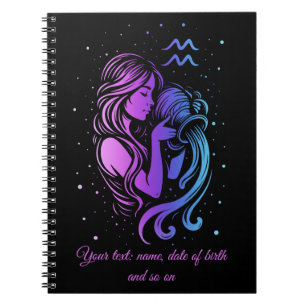 Caderno Espiral signo zodiacal de Aquário