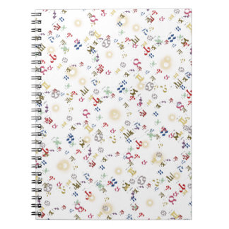 Caderno Espiral Signos do Zodíaco Numéricos Multicoloridos