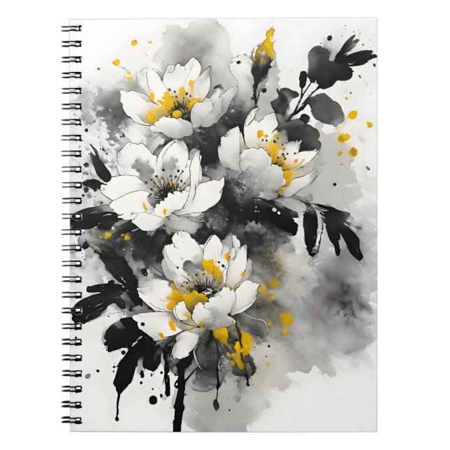 Caderno Espiral Silente tomentosa - Watercolor flowers (Frente)