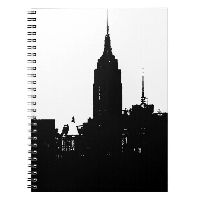 Caderno Espiral Silhouette Black White New York (Frente)
