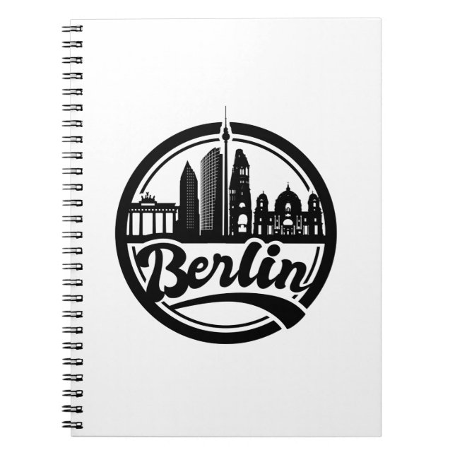 Caderno Espiral Silhouette, cidade de Berlim Vintage (Frente)