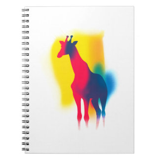 Caderno Espiral Silhouette Colorida Paint Giraffe