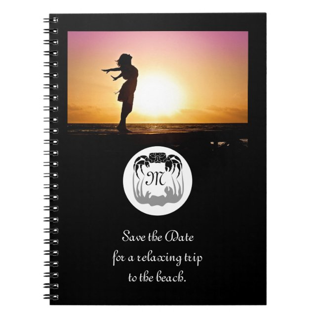 Caderno Espiral Silhouette de Caranguejo Fantasma e Foto de Monogr (Frente)