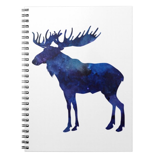 Caderno Espiral Silhouette de Moose Azul (Frente)