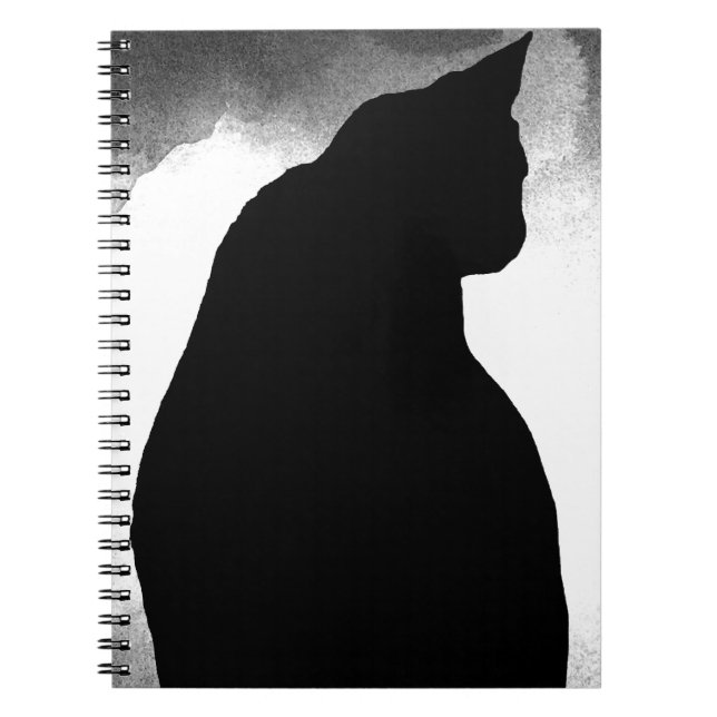 Caderno Espiral Silhouette Gato Preto (Frente)