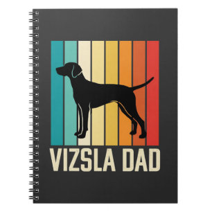 Caderno Espiral Silhueta de Cachorro Pai Vizsla Retro