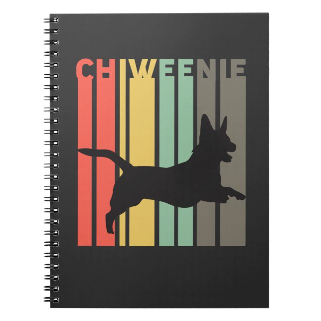 Caderno Espiral Silhueta de Chiweenie - presente bonito do cão de (Frente)
