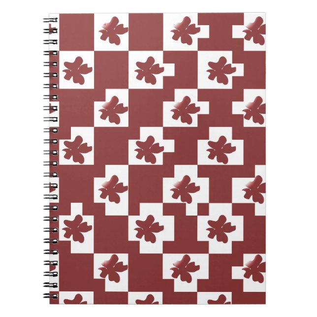 Caderno Espiral Silhueta de flores em padrão. (Frente)