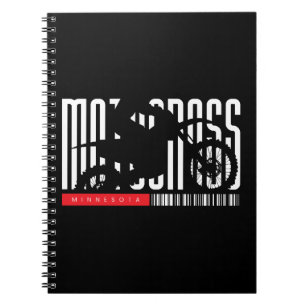 Caderno Espiral Silhueta de Motocicleta de Motocross de Minnesota
