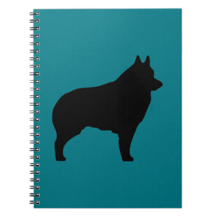 Caderno Espiral Silhueta do cão do Schipperke