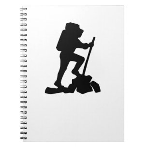 Caderno Espiral silhueta preta de homem de montanha