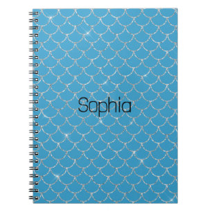 Caderno Espiral Silver Aqua Mermaid