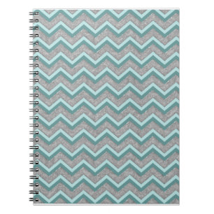 Caderno Espiral Silver Foil e Teal ZigZag