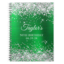 Silver Glitter Green Foil 50º Aniversário convidad