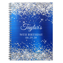 Silver Glitter Royal Blue Foil 50º Aniversário con