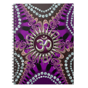 Caderno Espiral Silver Om Purple Eastern Sparkle Notebook