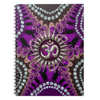 Caderno Espiral Silver Om Purple Eastern Sparkle Notebook