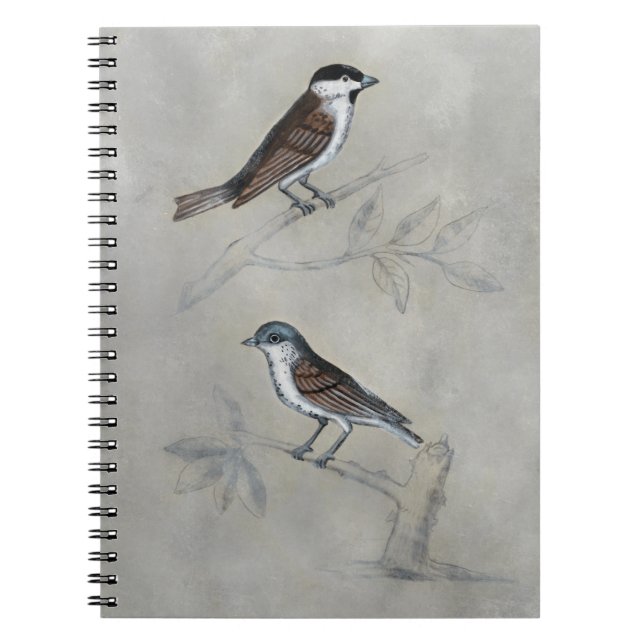 Caderno Espiral Silvered Aviary | Um Par De Aves (Frente)