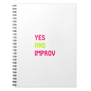 Caderno Espiral Sim e citações improvisadores de Improv da comé