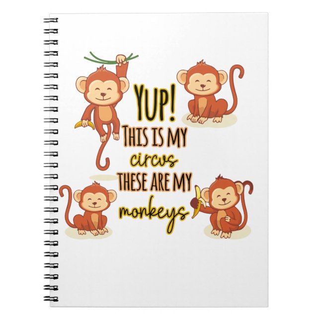 Caderno Espiral Sim! Este é meu circo Estes são meus quatro macaco (Frente)
