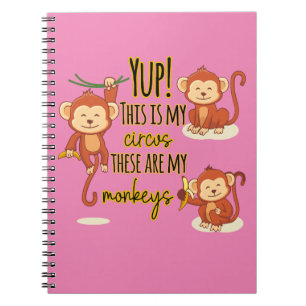 Caderno Espiral Sim! Este é Meu Circo Estes São Meus Três Macacos