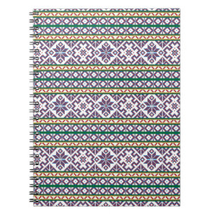 Caderno Espiral Símbolo antigo multicolorido tribal design de art