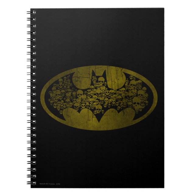 Caderno Espiral Símbolo Batman | Crânios no logotipo Bat (Frente)