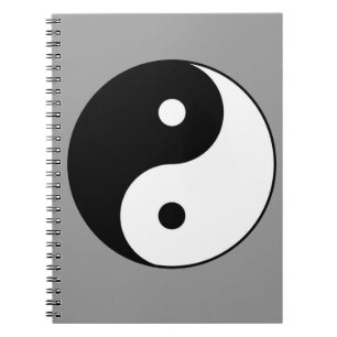 Caderno Espiral símbolo branco preto yin yang