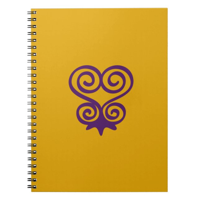 Caderno Espiral Símbolo de Adinkra (Sankofa) Notebook com ligação  (Frente)