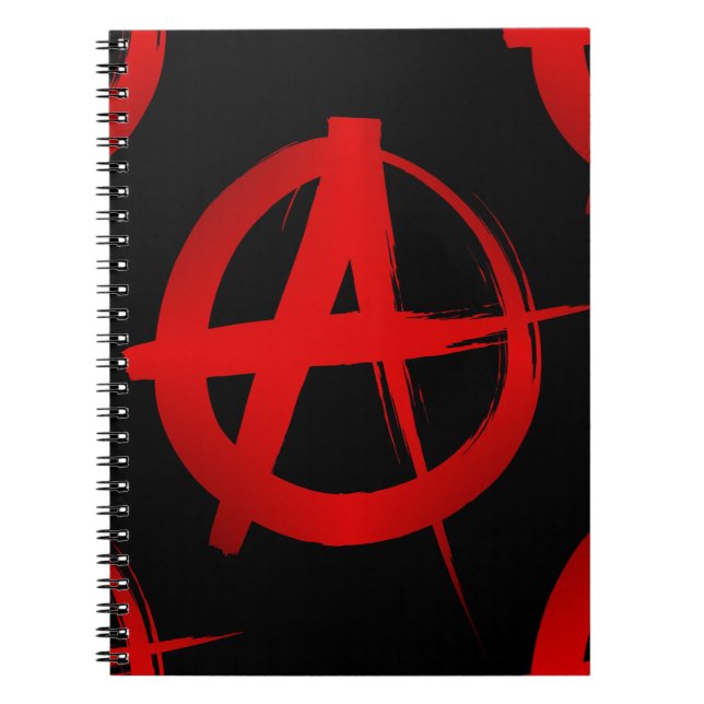 Caderno Espiral Símbolo de anarquia (Frente)