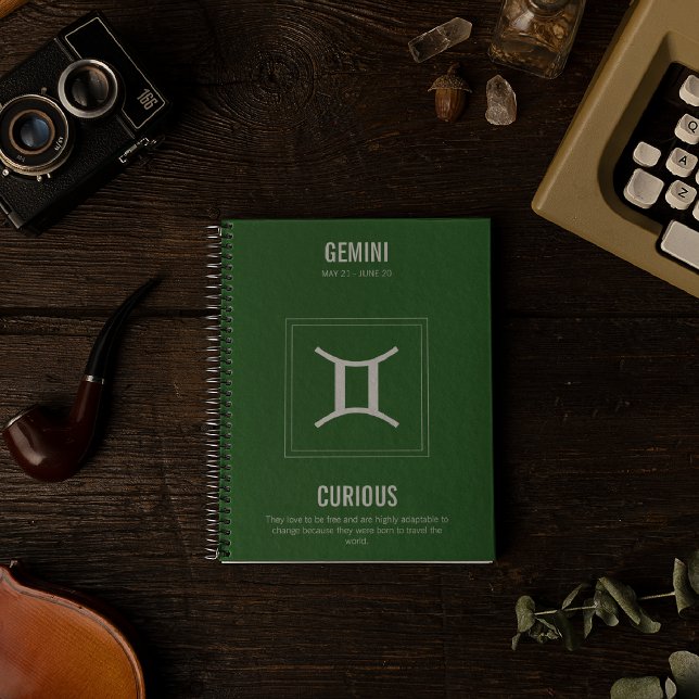 Caderno Espiral Símbolo de Astrologia Gemini (Criador carregado)
