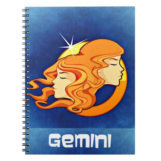 Caderno Espiral Símbolo de Astrologia Gemini Zodiac (Frente)