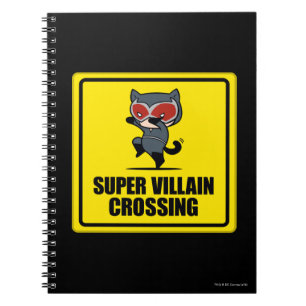 Caderno Espiral Símbolo de Cruzamento de Super Villain da Mulher-