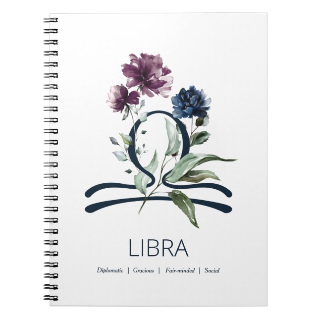 Caderno Espiral Símbolo de estrela libra Zodiac (Frente)