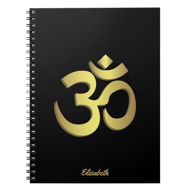 Caderno Espiral Símbolo de ioga de Namaste (Frente)