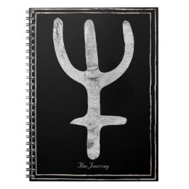 Caderno Espiral Símbolo de planeta Netuno marmoreado e estilizado