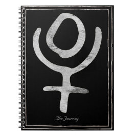 Caderno Espiral Símbolo de planeta Plutão estilizado prateado mart