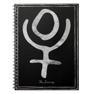 Caderno Espiral Símbolo de planeta Plutão estilizado prateado mart