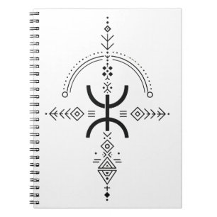 Caderno Espiral Símbolo de Tatuagem Tradicional Amazigue