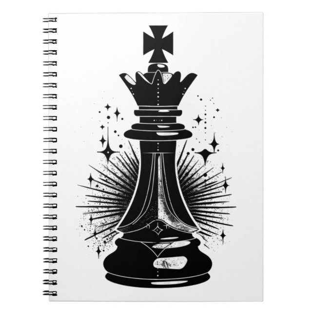 Caderno Espiral Símbolo de xadrez estético surreal (Frente)