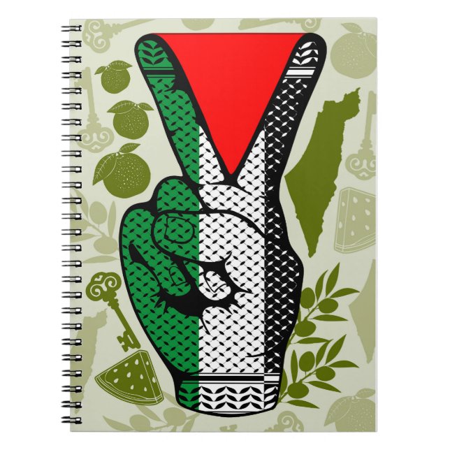 Caderno Espiral Símbolo do Triângulo Vermelho da Resistência com S (Frente)