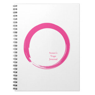 Caderno Espiral Símbolo do zen/círculo cor-de-rosa de Enso