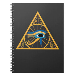 Caderno Espiral Símbolo Egípcio do Olho do Faraó Antigo
