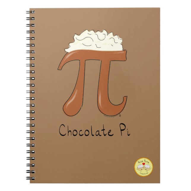 Caderno Espiral Símbolo Engraçado de Chocolate Pi (Frente)