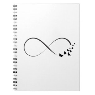 Caderno Espiral Símbolo infinito da borboleta
