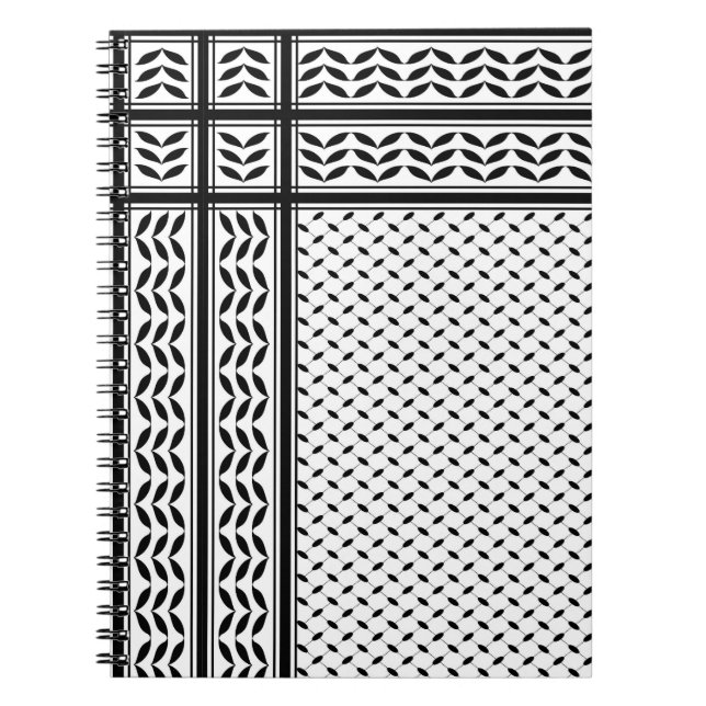 Caderno Espiral Símbolo Keffiyeh do Padrão de Resistência Palestin (Frente)