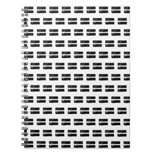 Caderno Espiral Símbolo matemático preto e branco "Igual" Lino Cut
